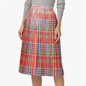 J. Crew pleated midi skirt in shimmering plaid size 10